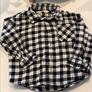 H&M Kids Black and White Plaid Shirt